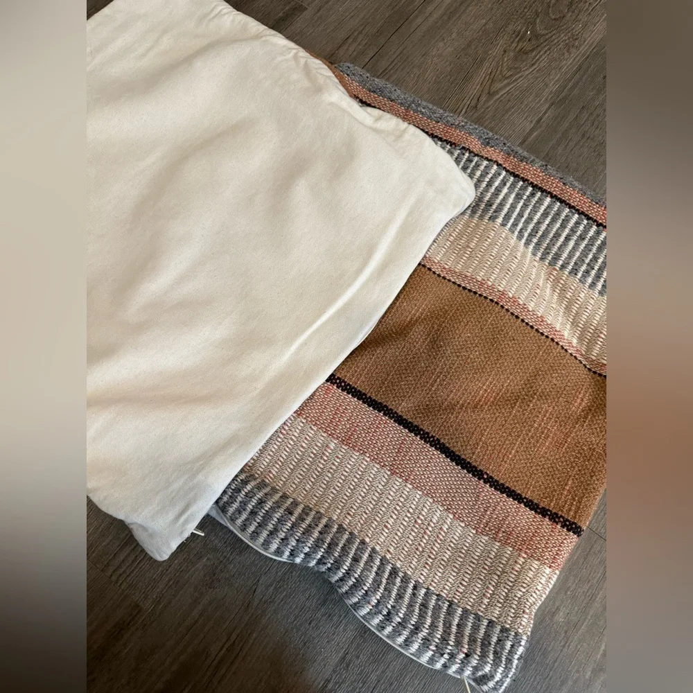 Set of 2 Bold Center Mixed Stripe Pillow Covers from West Elm • 20” • Terracotta - Picture 4 of 7